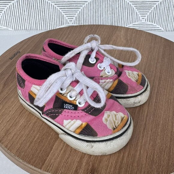 Lucky Brand & Vans Baby Shoe Lot Gold Moc Bow & V Pink Cupcake Sneakers Size 4C - Picture 9 of 16